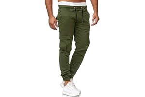 ORANDESIGNE Homme Pantalons Cargo Casual Sport Jogging Slim Fit Militaire Montagne Baggy Pantalon Multi Poches Grande Taille