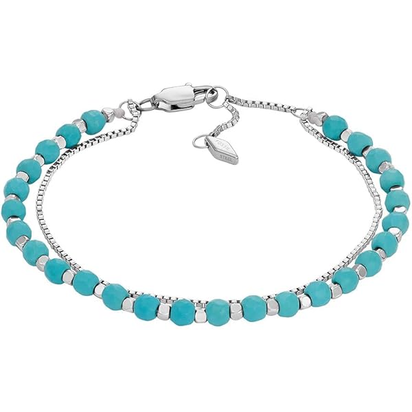 Fossil Armband Für Frauen Sterling Silber, Länge: 165mm + 12.5mm +  