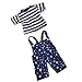 Produktbild Sharplace Puppe Gestreiftes T-Shirt mit Stern Gedruckt Hosenträger Hose, Puppenkleidung Set Für 18 Zoll American Girl Puppen