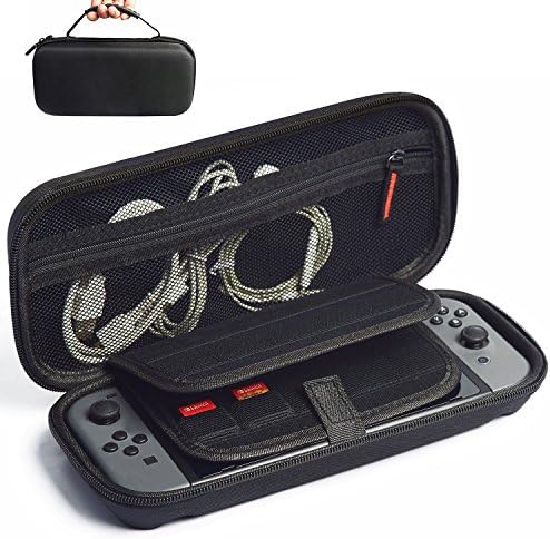Switch Carrying Case compatible with Nintendo Switch - 20 Game Cartridges Protective Hard Shell Travel Carrying Case Pouch for Nintendo Switch Console & Accessories, Black