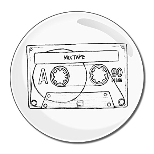 Cassette Tape - 55mm Round Compact Mirror