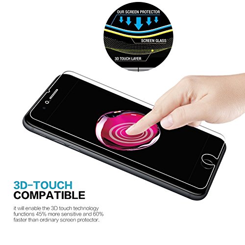 NEARPOW  3 Unidades  Cristal Templado iPhone 7 Plus iPhone 8 Plus  iPhone 7 Plus iPhone 8 Plus Protector de Pantalla Vidrio Templado  9H Dureza   Sin Burbujas   Alta Definicion 