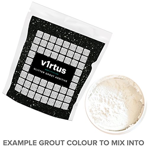 v1rtus schwarz Glitzer Mörtel Tile Zusatzstoff 100 g für Feuchtraum Badezimmer Küche Sparkle Finish – einfach zu verwenden – hinzufügen/Mix mit Epoxidharz oder Zement basiert Mörtel – hitzebeständig – Farbe Schnell – nicht-Rost - 4