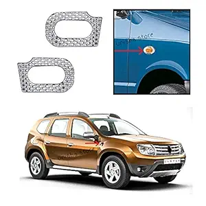 Wheelcore Side Lamp Chrome Cover Suitable for Renault Duster (2012 to 2015) Type 1 - Set of 2pcs