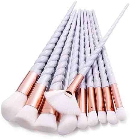 Caomoa 10pcs fashion unicorn design handle make-up brushes for make-up base brow