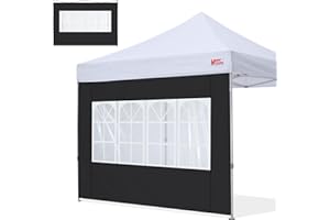 MASTERCANOPY Church Window Sidewall Panels Sunwall for 3x3M Instant Gazebo Pop Up Gazebo Tent, 1 Pack Sidewall Only, Black