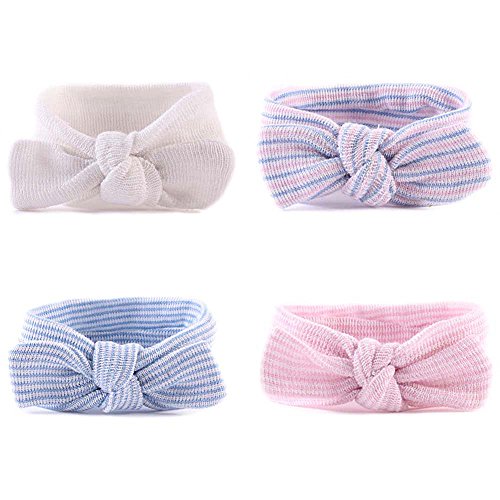 Demiawaking Baby Kinder Mädche Bowknot Stirnband Baumwolle Stretchbar Schmetterling Knoten Haarband