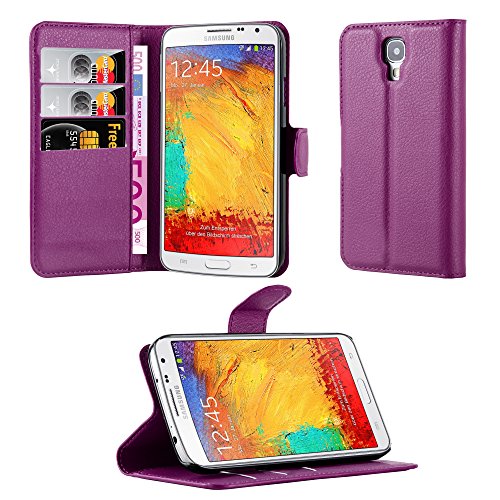 Cadorabo Book Case works with Samsung Galaxy NOTE 3 NEO in PASTEL PURPLE - with Magnetic Closure, Stand Function and Card Slot - Wallet Etui Cover Pouch PU Leather Flip