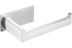 YUET Porta Carta Igienica Acciaio Inox 304, Portarotolo Carta Igienica Adesivo, Antiruggine, Senza Foratura per Bagno, Toilette Argento