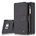 Produktbild Roreikes Multi-function Wallet Case Hülle 2 in 1 Detachable Leather hülle Tasche Schutzhülle Etui Flip Wallet Stand Cover mit Kartenfächer für Samsung Galaxy Note 5 - Schwarz