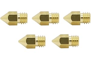 ANYCUBIC 3D boquilla de la impresora 5 Piezas, FDM universal Boquilla, 0,4 mm Extrusora de boquilla con rosca M6 de 1,75 mm Impresora de filamentos 3D, i3 Mega