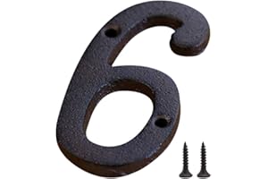 Zayookey Numero Civico Esterno Numeri di Porta in Ghisa Numero Indirizzo Metal House Numbers Porte, Pareti, Indirizzi di Casa (Numero 6)