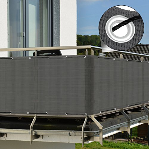 Sol Royal® Balkon-Sichtschutz SolVision 300x90cm – witterungsbeständige Balkon-Umspannung Windschutz in Anthrazit - 6