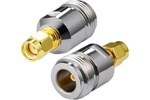 Vecys Adaptateur RP-SMA Mâle vers Femelle de Type N Adaptateur d'antenne Wi-FI pour Antenne Extérieure WLAN Routeur Wi-FI WLAN 4G Routeur sans Fil Bluetooth (2 pièces)
