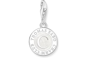 Thomas Sabo Charm biały medalion z recyklingu srebro wysokiej próby 925 1998-007-14, one size, Srebro szterlingowe, Bez kamieni szlachetnych
