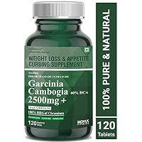 Carbamide Forte Garcinia Cambogia 2500mg with 60% HCA Per Serving | Natural Fat Burner & Keto Weight Loss Supplement for Women & Men – 120 Veg Tablets