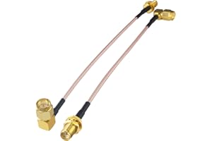 Boobrie Cavo SMA RG316 15cm 90° SMA Maschio a Femmina Cavo Coassiale - Alta Schermatura, Basso Dissipamento - Ideale per Antenne WiFi, Antenne Mobili, CCTV & Dispositivi Wireless