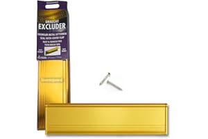 STORMGUARD 06SR0310000G Letter Box Cover with Brush & Flap for Internal OR External Use-Gold Finish, External dimension 293 x 77mm