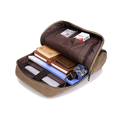 HongyuTing Vintage Canvas Laptop (14 Zoll) Rucksack Spielraum Rucksack Schulrucksack Unisex Rucksack / Handtasche für Damen und Herren - 6