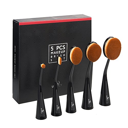 Make Up Pinsel USpicy Pinselset 5-tlgs Schmink Pinsel Set Kosmetik in Ovalem Stehendem Zahnbürstendesign