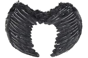 Heatigo 55 * 40CM Kostüm Weißer Engel Flügel - Kostümparty Halloween Verkleidung (Schwarz)