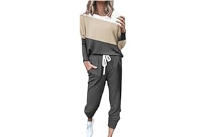 HAOLEI Survêtement Femme Ensemble de Sport 2 pièces Ensembles de Sweatshirt + Pantalon Casual Pyjama D'Intérieur Jogging Pullover Outwear Tenue Yoga Sportswear