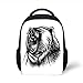 Produktbild Kids School Backpack Cabin Decor,Ink Illustration of a Growling Bear Portrait Sketchy Angry Animal Artwork Decorative,Black and White Plain Bookbag Travel Daypack