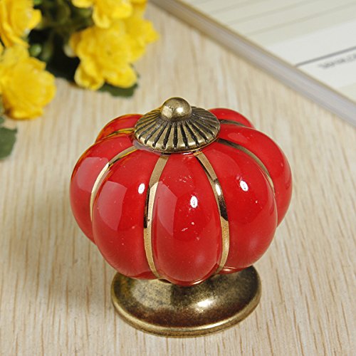 Preisvergleich Produktbild Hengst® Keramikkürbisse Tür Schublade Schrank Pull Griffe Knöpfe rot
