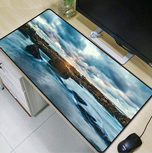 Preisvergleich Produktbild Lbonb Drucken Verschlusskante Mousepads Für Strand Und Stein Landschaft Mäusematte Computer Gaming Mouse Pad 80 * 30 Cm