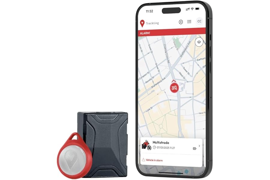 Trackting SMART V3 Italia – Anti-Theft GPS Tracker for Cars and Motorcycles – Integrated SIM Without LTE-M/Edge – No Cables – Record Battery – Phone Call Alarm and Live Tracking in Case of Theft