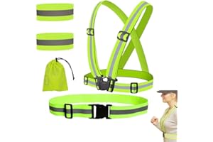 PACUM Alta Visibilidad Elastic Reflector Chaleco de Seguridad Reflectante Ajustable Chaleco de Seguridad Chaleco Chaleco de Seguridad Reflectante Seguridad Correr Andar en Bicicleta.