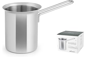 INOXPRAN - Bollilatte INOXMILK, Manico Lungo, in Metallo, Grigio, Dimensioni 7x7x24 cm, Classico e Igienico 100%, Prodotto Originale e Certificato, Lavabile in Lavastoviglie