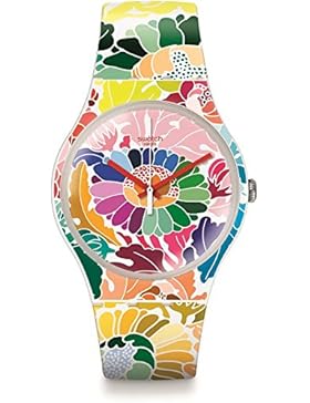SWATCH DAMEN-ARMBANDUHR 42.7MM ARMBAND SILIKON SCHWEIZER QUARZ ANALOG SUOW126