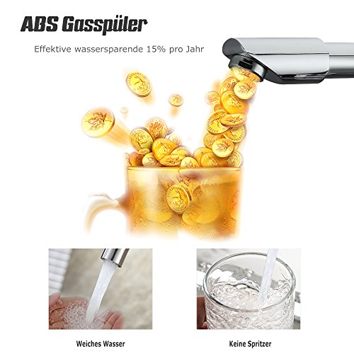 Homelody Chrom Wasserhahn Küche Spültischarmatur Küchenarmatur Armatur Spüle Mischbatterie Waschbeckenarmatur - 4