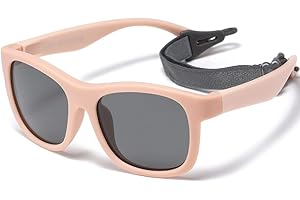 Musivon Baby Sonnenbrille 6 monate - 2.5 Jahre, Polarisierte Kinder Sonnenbrille Flexibler Rahmen fur Jungen Mädchen