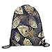 Produktbild gthytjhv Rucksack mit Kordelzug Sporttasche Travel Backpack, Tropical Plants Beach Style, Sporttasches for Women Men Adults Black 8 Lightweight Unique 16.9x14.2