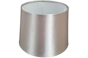 SALES TODAY INTERIROR 10" (25cm) Empire Silk Fabric Drum Shape Table Lamp & Ceiling Pendant Light Shade (Silver Grey)