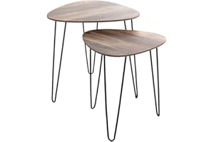 HAKU FURNITURE HAKU Möbel Zestaw stolików bocznych 2, MDF, czarny dąb, szer. 40 x gł. 40 x wys. 43 cm/szer. 48 x gł. 48 x wys. 48 cm