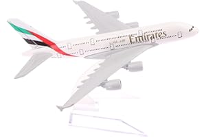Tiuyii Model Airplane Airlines Emirates-A380 in 1:400 scale 16cm Long Airplane Model Plane Toy Plane Model push Together Model Aircraft, Model of the World Largest Airplane for Decoration or Gift