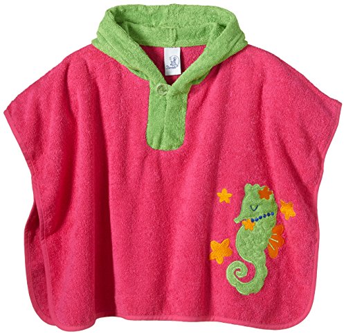 Sterntaler Baby Girls 0-24m Poncho Seepferdchen Bathrobe, Pink (Fuchsia 773), One Size