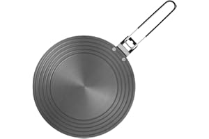 MIUUIPI Induktion Adapterplatte 24 cm, Hitze Diffuser, Induktionskochteller Adapter mit abnehmbarem Griff, Wärmeverteilerplatte, Induktionsadapterplatte für Kaffeemaschinen und Kochutensilien