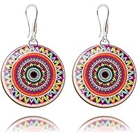 Elegant Spanischen Stil Braun Blau mit Regenbogen-Farbe Detailliert Ohrringe