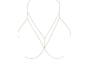 EUPSIIU Gold Body Chain - Sexy Bikini Nightclub Harness Body Chain for Women and Girls