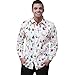 Produktbild Xmas Herren Hemd Lonshell Weihnachten Slim Fit Bügelfrei Bügelleicht Für Business Freizeit Hochzeit (M, Weiß)