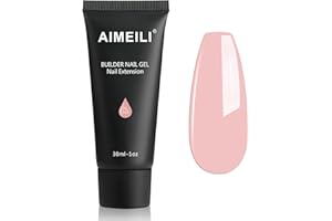 AIMEILI Kit Ricostruzione Unghie, Acrilico Colorato Builder Gel Set Estension Acrigel - Nudo (042), 1x30ML