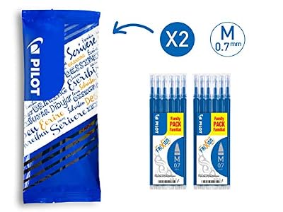 Pilot - Lot de 2 sets de 6 Recharges FriXion Ball - Bleu - Pointe Moyenne