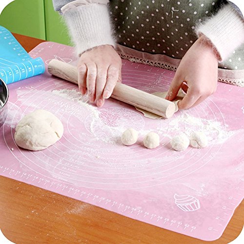 Seifenprofis® Rollmatte Backmatte XXL 65 x 45 cm (Blau) oder (Rosa) Silikon / Teigmatte / Hitzbeständige Arbeitsmatte für Fondant/ Ausrollmatte / Ausrollen Tortendeko Ausstecher Ausstechform Modellierwerkzeug mit Maßeinheiten Fondant Ausrollmatte Tortendekoration Modellierwerkzeug Marzipan Ausstecher (Rosa) - 4