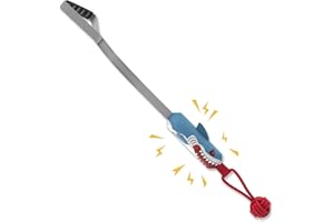 Vrent Hundespielzeug Ball mit Seil Quietschendem, Beisswurst für Hunde, Playing Rope 90CM,Tau Hund Spielzeug,Dog Toys für Mittlere Grosse Hunde für Apportieren, Fangen, Werfen, Tauziehen (Hai)