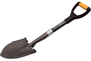 Roughneck Gorilla Sharp-Edge Micro Shovel, Heavy-Duty Round Blade, Short Shaft for Slicing, Digging & Opening Bulk Bags in Small, Compact Spaces – 690mm (27”)