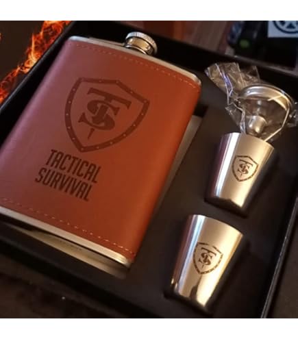 Flasque Chasseur Gravée - Acier Inoxydable Et Bois - Idée Cadeau Pour Passionnés De Chasse